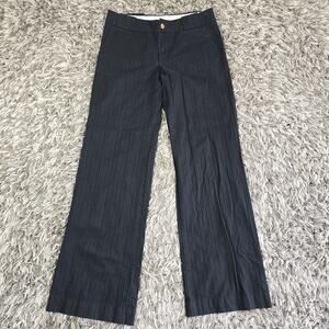 Gap Pants Womens 4 Navy Blue Stretch Trouser Straight Leg Herringbone Pockets